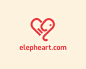 Elepheart网站LGOO 大象 动物 网站logo 心形 关爱 兽医 商标设计  图标 图形 标志 logo 国外 外国 国内 品牌 设计 创意 欣赏
