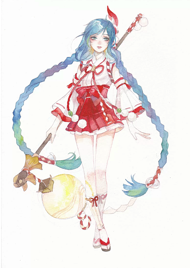 王者荣耀大乔伊势巫女立绘