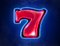 Lucky Seven symbol glow symbol neon blue icon slots seven