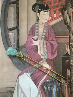 清趣手工复古典巴山玉翡翠纯铜镀金发簪子发钗步摇汉服古装头饰-淘宝网