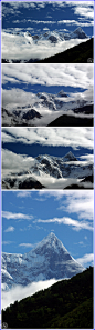 南迦巴瓦峰，2005年被《中国国家地理》评为中国最美的十大名山，位居榜首。她的与众不同在于总是藏在云中难以看见，只有心诚的人才能一睹风采。（摄影：海鸥4B205）