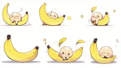 可爱水果表情手账贴纸素材 卡通水果插画图案设计 png透明 资源-淘宝网
