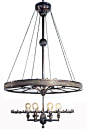 Super Rare I. P. Frink, Six-Light Mirror Reflector Chandelier | 1stdibs.com
