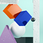 Color Box : Bold geometric objects creating abstract environments.