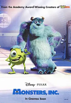 怪兽电力公司 Monsters, Inc. (2001) 正式海报 (664×960)