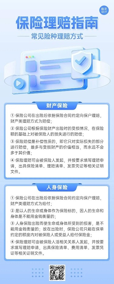 金融保险理赔指南资讯科普3D轻拟物长图海...