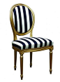 Stripey gold and black and white chair. French like: 