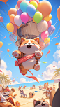 pglenn_hot_balloon_animals_on_a_beach_in_the_style_of_2d_game__610f2afd-55c6-4513-b340-0ab1582c4b65