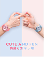 wussa舞时 樱花手表女学生果冻潮电子表少女小清新石英表防水女表-tmall.com天猫