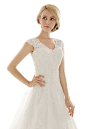 Snowskite Womens A-line V Neck Vintage Lace Wedding Dress | Amazon.com