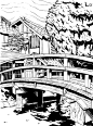 Japanese Town BW by MichaelLinkJr on deviantART