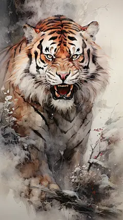 美图-19张国画老虎高清壁纸-虎虎生威-今日头条