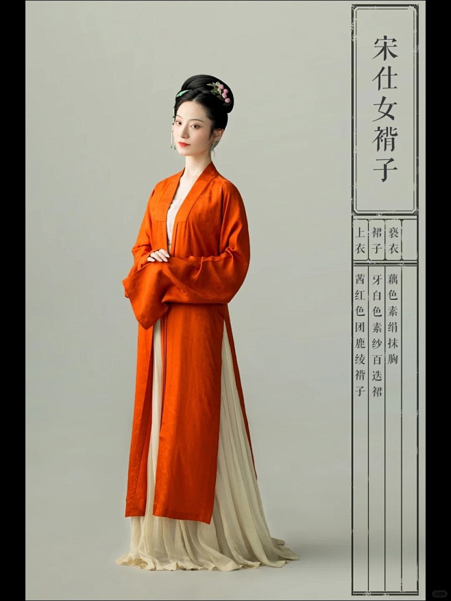 宋代|汉服|国风|服装参考|古风|宋仕女服饰｜褙子_6_潤熙陳_来自小红书网页版