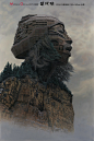 山川瀑布构成的超现实人物肖像----ifavart.com(辣椒酱)-最出色的视觉艺术分享
