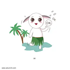 OK手绘兔子卡通可爱表情包