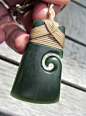 FLAWLESS NZ POUNAMU GREENSTONE JADE MAORI BOUND KORU HEI TOKI BY NATHAN JERRY <a class="pintag searchlink" data-query="%23WearableArt" data-type="hashtag" href="/search/?q=%23WearableArt&rs=hashtag" rel=&