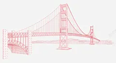 红色简笔画港珠澳大桥 免抠png 设计图片 免费下载 页面网页 平面电商 创意素材