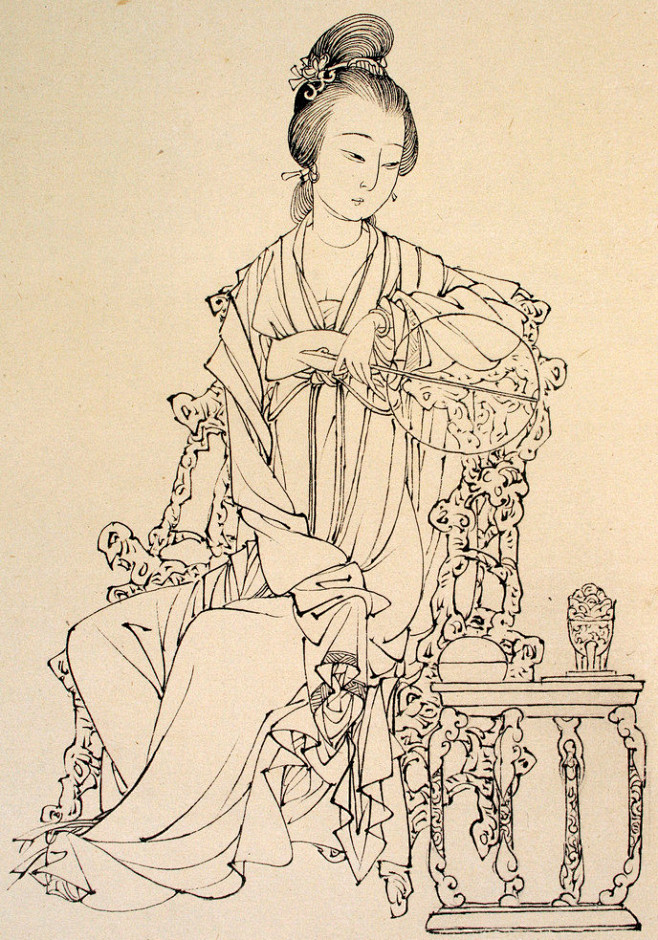 中国工笔画---白描人物  古装 - 石...