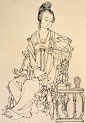 中国工笔画---白描人物  古装 - 石墨閣 - 石墨閣