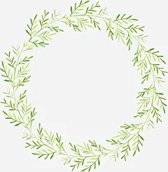 小清新 手绘 水彩 花环 树叶 树枝 藤蔓 花 PNG