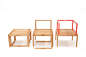 新加坡JiaHao LIAO年轻设计师作品-在使用实木巴黎手工制作，现代的线条。一个迷你清洁、多结构模块化的家具，它由一个椅子，咖啡桌，凳子，巢在一起。创造灵感来自景观光定位---酷图编号1151843