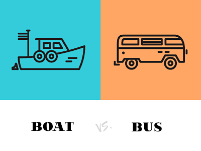 Bus boat icon