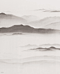 中式 抽象 意境 山 云海 手绘  细节图图 壁画 壁纸 墙画 背景墙 电视背景 床头背景 卧室 酒店