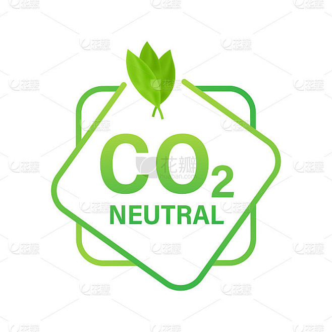 碳中性标志，任何目的的伟大设计。碳中性的。矢量图标。交通标志。地球。