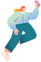 woman holding a heart Illustration in PNG, SVG
