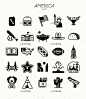 50个美国旅游自由女神红黑白线线稿卡通EBM风格矢量设计素材ai437-淘宝网