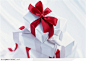 礼物饰品-漂亮的红色丝带礼品盒