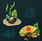 Items for casual game.  Vector graphic for casual game FISHDOM. All ri
