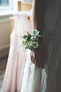 Elegant bridal wrist corsage all in white.  http://rachelhudson.co.uk/