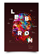 炫彩的NBA球星肖像海报创意设计