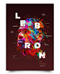 炫彩的NBA球星肖像海报设计