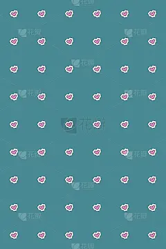 无缝模式与心在一个孤立的白色背景与黑色描边