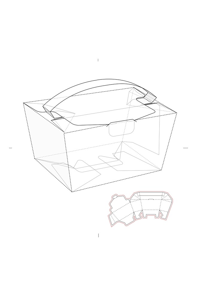 详细分解礼盒纸箱包装刀线盒展开图