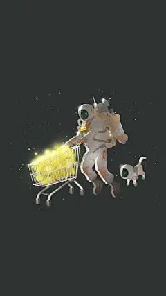 “什么时候最孤独”
“盛世烟火由你而放，他们都在看烟花，无人想起你”
分享一组太空漫步插画壁纸
点赞让烦恼消失吧~
作者：LOOKANDRAW ​​​​