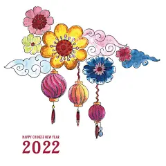 手绘2022新年    - 源文件下载【酷图网】手绘2022新年,水彩,2022,新年背景,中国新年,中国风,新年,新年快乐,恭贺新年,春节,新年贺卡,元旦,新春快乐,喜庆,