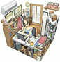 日本画师伊东的插画作品-精致的小卧室7