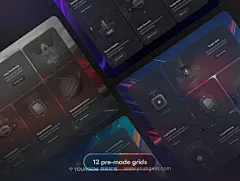 30款深色金融投资区块链加密货币数字资产卡片插图插画设计素材模板