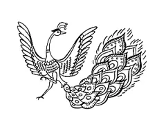 矢量卡通手绘凤凰素材