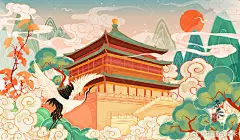 墨心绘意超话一批比较简单的国潮建筑，各位古风太太们打扰啦。西安钟楼 故宫 角楼 布达拉宫 天坛 岳阳楼 黄鹤楼 大雁塔 ​​​​