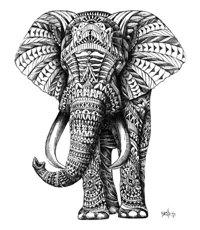 Ornate Elephant Art ...