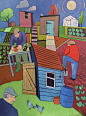 Twilight+gardeners.Acrylic.+2012.+76X102cms.£2,250