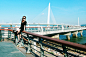 深圳湾大桥，黑色的裙摆，美丽的少女，，，