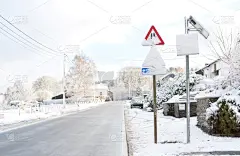 路边,交通标志,寒冷,比利时,汽车,交通,环境,建筑物门,霜_4660495210