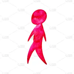 人体行走姿势抽象人体艺术水彩画手绘插画设计