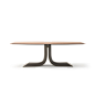 Soul桌子 : Soul系列桌子的核心是皮革包覆的中央桌腿的优雅曲线。深入而强烈的运动在表面上突然中断，而向地面的轻微倾斜则在支撑面的缩小中找到了对应的位置。Soul桌有样品卡所示的多种饰面可供选择。
