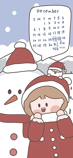 卡通 手机壁纸 圣诞节 十二月 cr:新酱兔